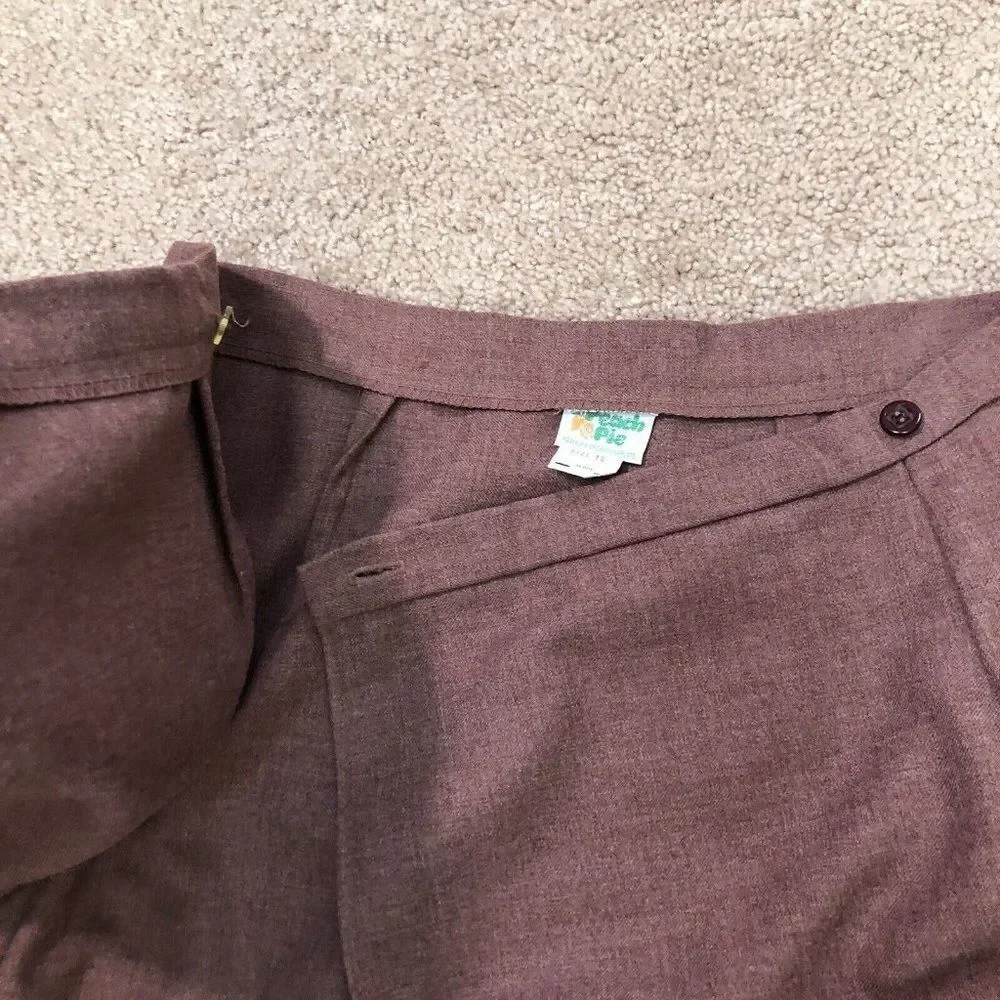 Vtg 60’s Peach Pie Sportswear Pink Wool Wrap Skirt Midi M Dusty Rose Mauve Med